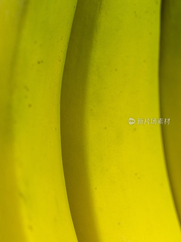 香蕉特写与黄色和淡绿色垂直