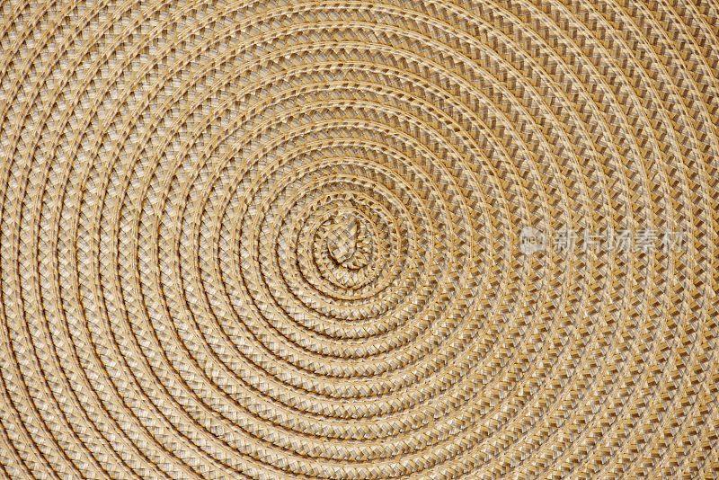 圆形编织稻草背景与中心在图像的中间