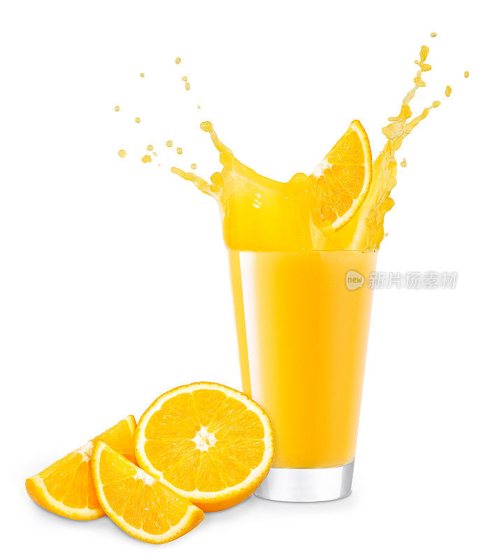 一杯溅起的橙汁