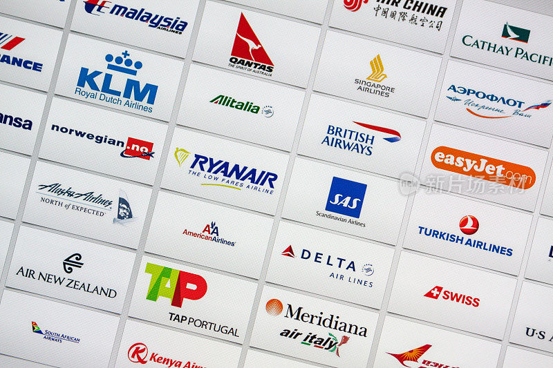 知名航空公司品牌标志组合