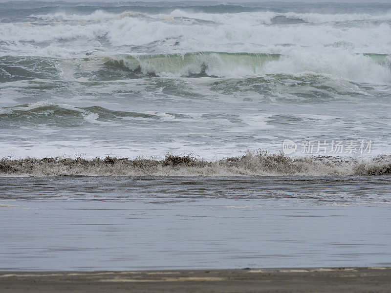 风暴海洋风浪太平洋海岸俄勒冈移动沙