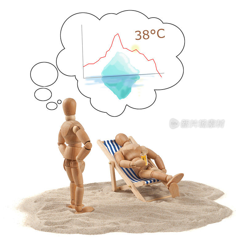 木制人体模型不相信全球变暖——加上你自己的温度