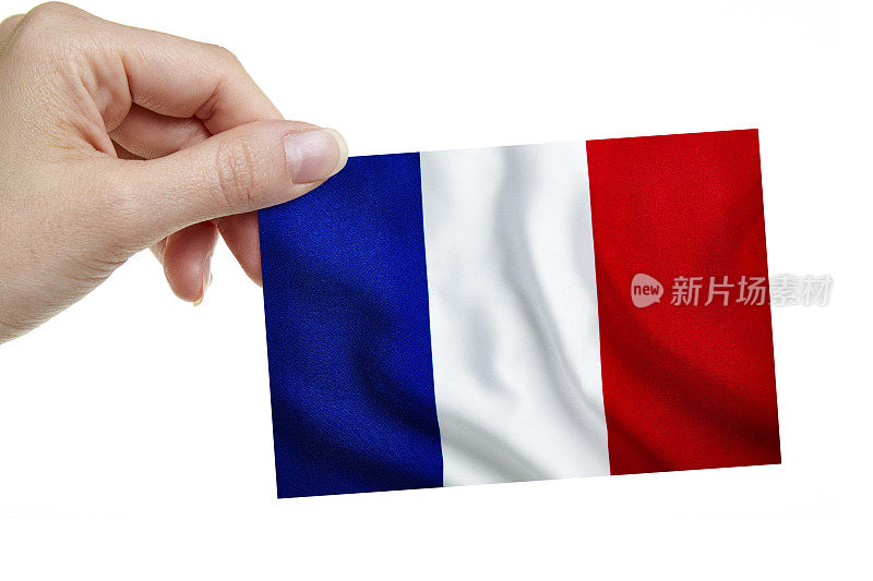 拿着法国国旗