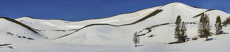 海登山谷在冬天被雪覆盖。全景