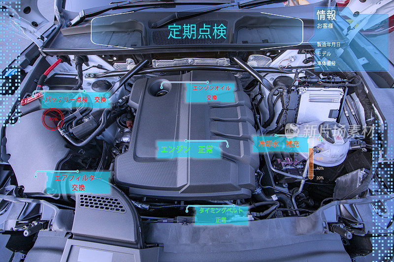 工业4.0机器人概念。工程师在工厂使用VR进行机器维护和自动化工具。人工智能,基于“增大化现实”技术,虚拟现实,机器人