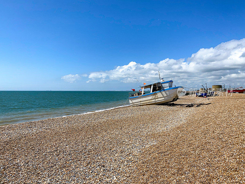 英国肯特郡海斯海滩上的渔船