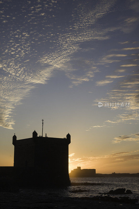 日落时分的Essaouira，摩洛哥