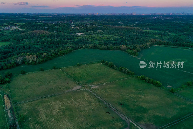 纳什维尔保护保护区和亨伯山谷遗产小径黄昏，沃恩，加拿大