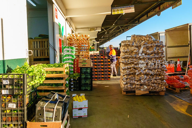 马德里果蔬市场的储藏区。