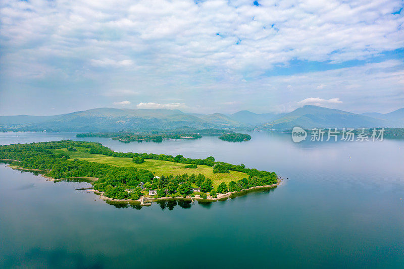 洛蒙德湖，苏格兰航拍图