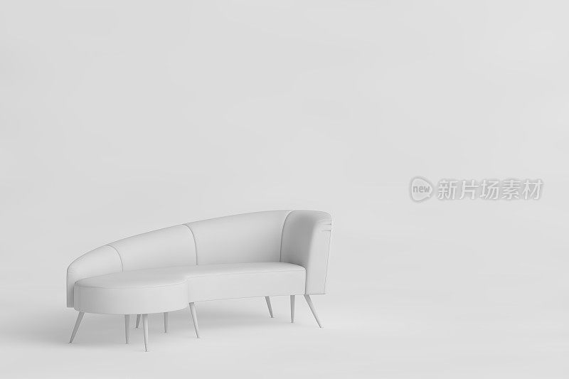 3D白色沙发