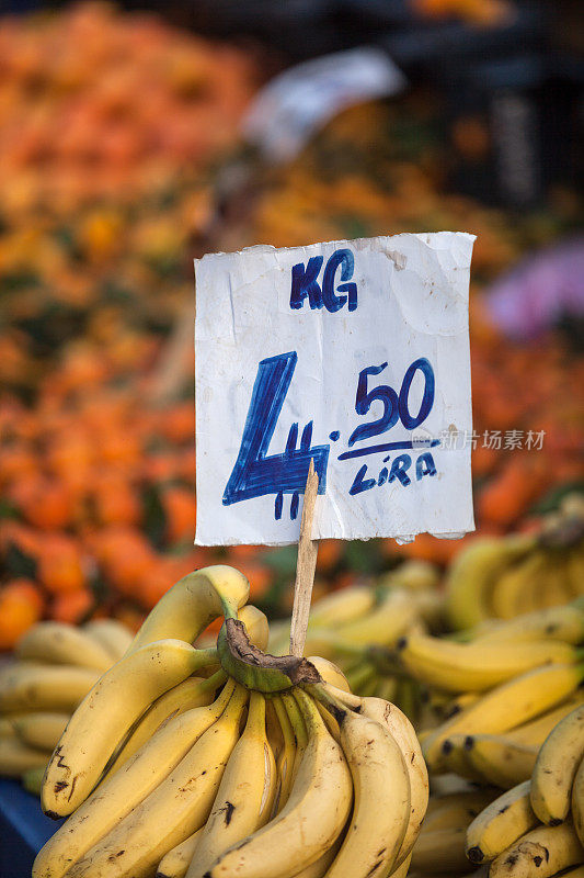 农贸市场上水果的价格标签