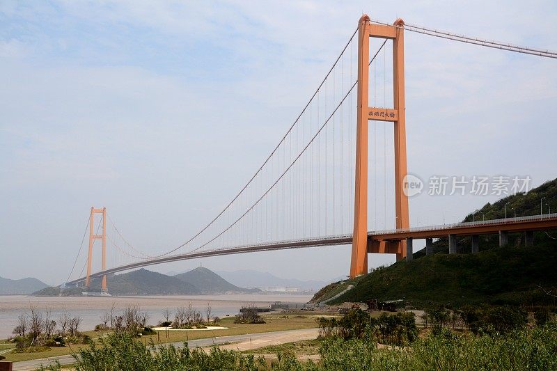 宁波-舟山高速公路西堠门大桥全景图，中国浙江