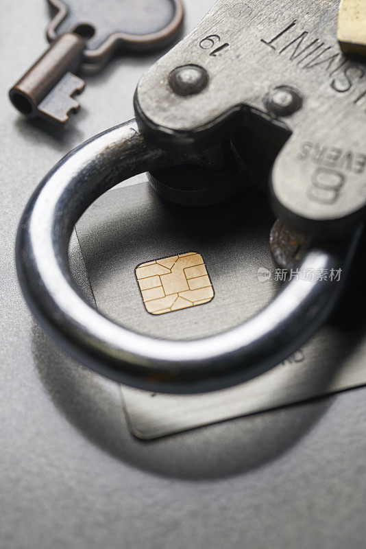 信用卡与芯片身份与锁和钥匙概念的安全，保护