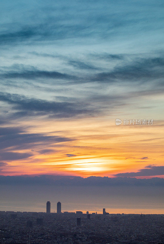 巴塞罗那的Collserola山日出