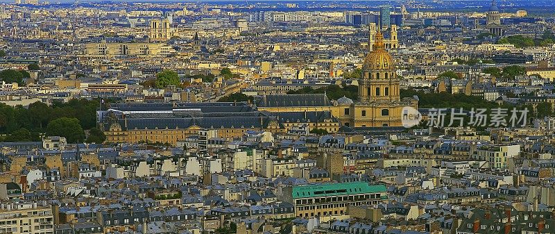 荣军院和巴黎圣母院——法国屋顶建筑——法国巴黎
