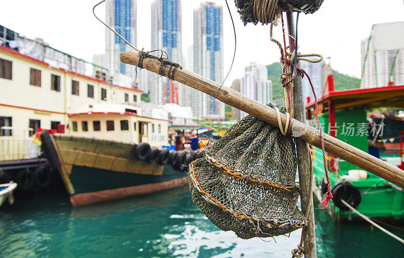 中国香港仔的传统中国渔网