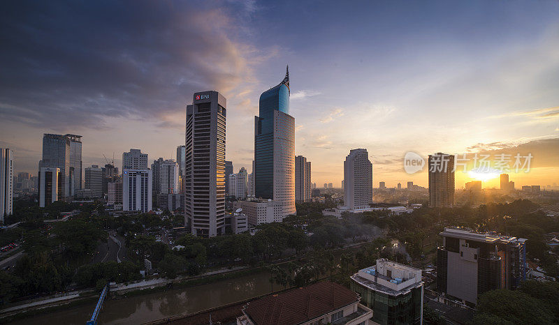雅加达城市天际线印度尼西亚