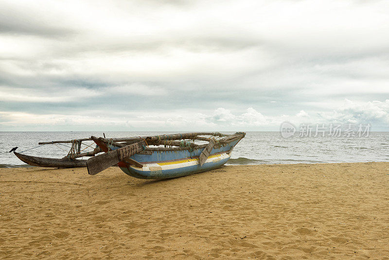 传统渔船，尼甘布，斯里兰卡