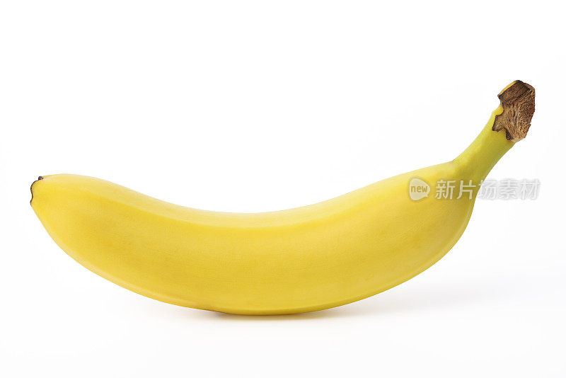 白色背景上的香蕉的孤立镜头