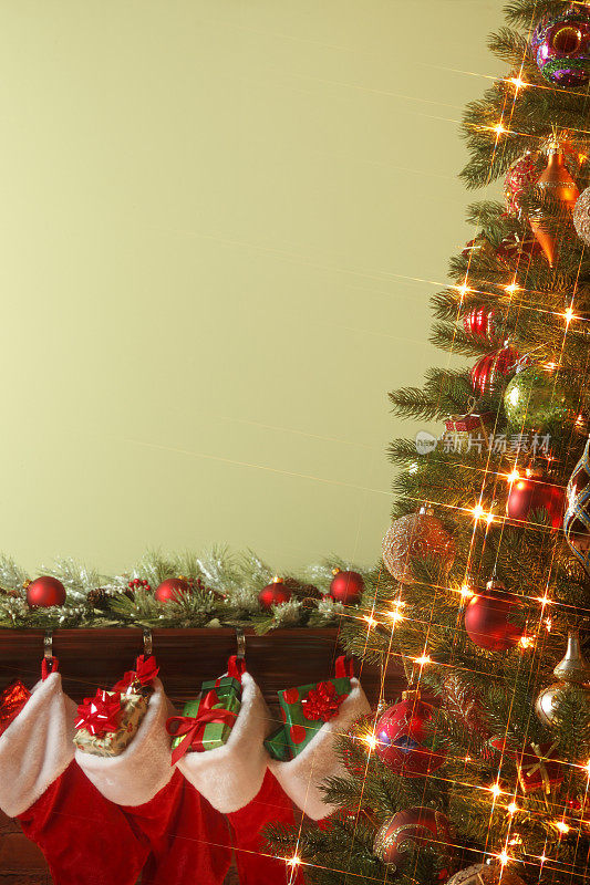 圣诞树和圣诞袜