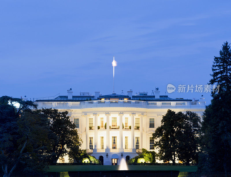 华盛顿特区白宫，美国之夜