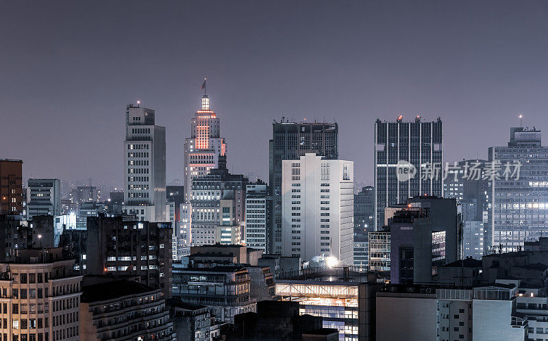 圣保罗市中心的夜晚