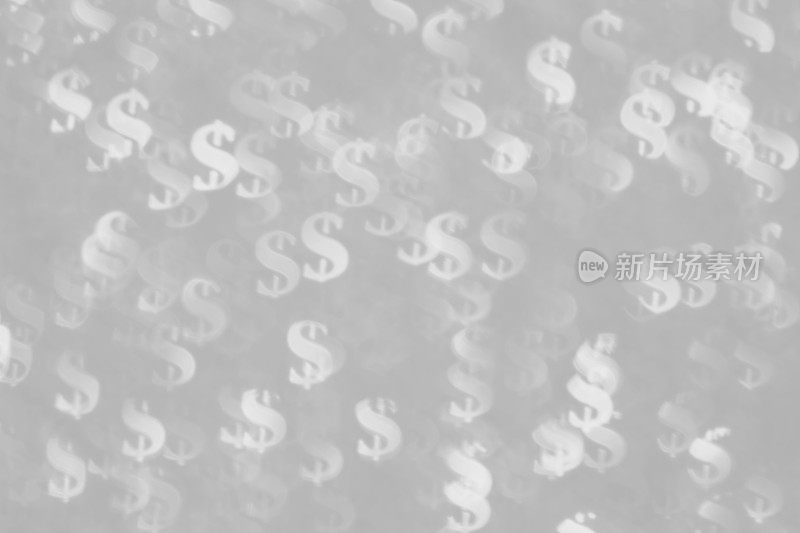 美元符号形状的散景背景(灰色)