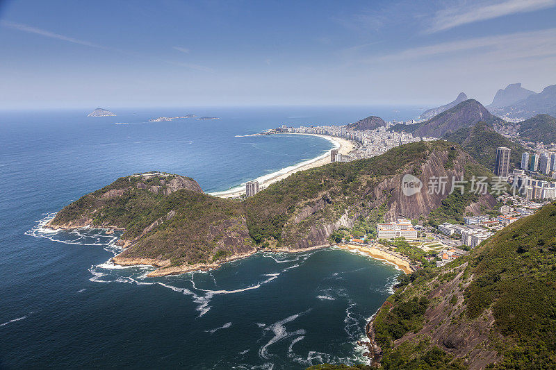 里约热内卢里约热内卢的普拉亚维梅尔海滩和科帕卡巴纳海滩