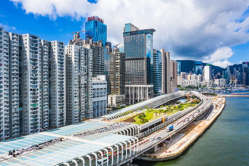 香港公路鸟瞰图