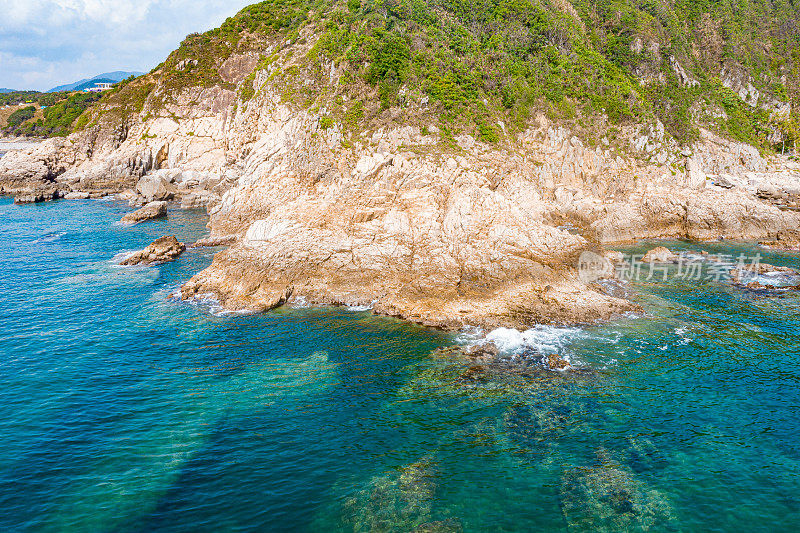 香港世界地质公园的海滩景色，塔门或草岛