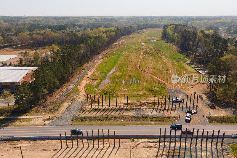 在建公路鸟瞰图