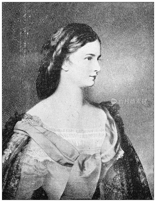 古董黑白照片:奥地利伊丽莎白皇后