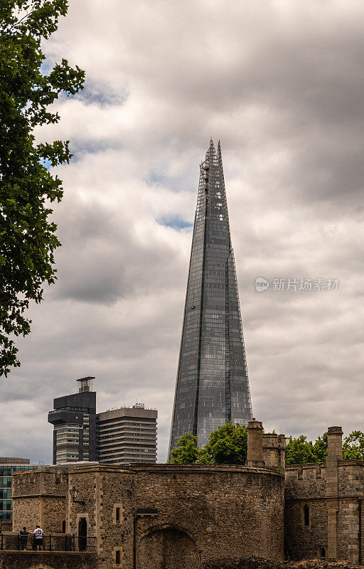 从英国伦敦塔上看到的碎片大厦，英国
