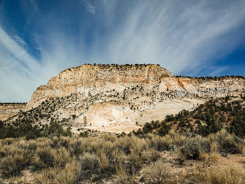 沙漠山谷和悬崖。埃斯卡兰特楼梯国家纪念碑，犹他州。