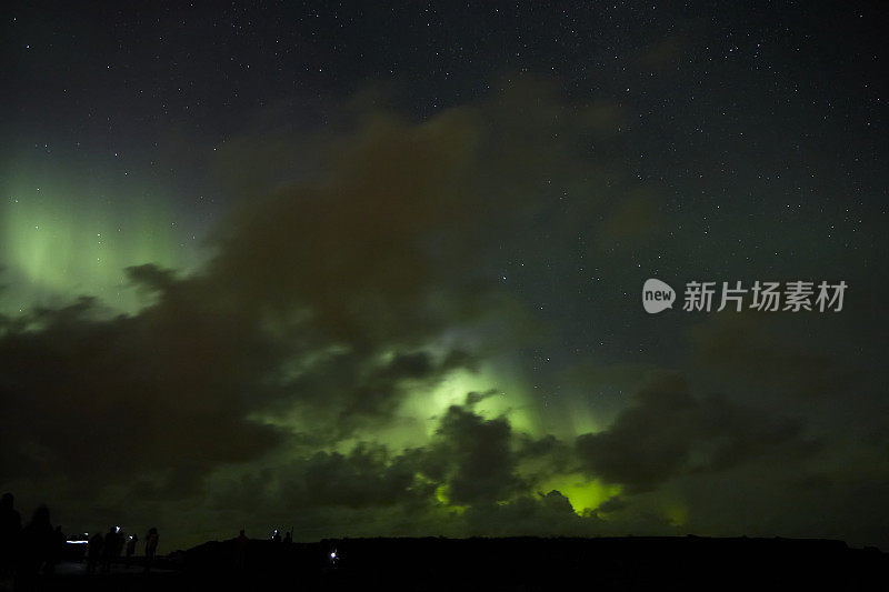 冰岛南部的夜空北极光