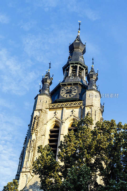 比利时，欧洲，佛兰德斯，科特赖克，圣马丁教堂的钟楼