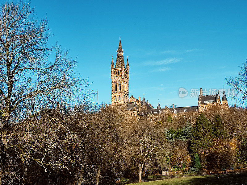 历史格拉斯哥大学塔和建筑在格拉斯哥苏格兰英格兰英国