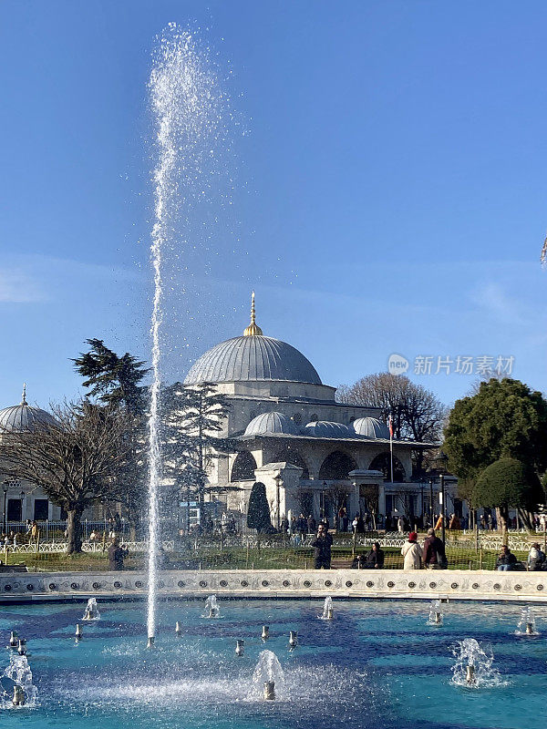 土耳其-伊斯坦布尔-苏丹艾哈迈德图尔贝西-和喷泉