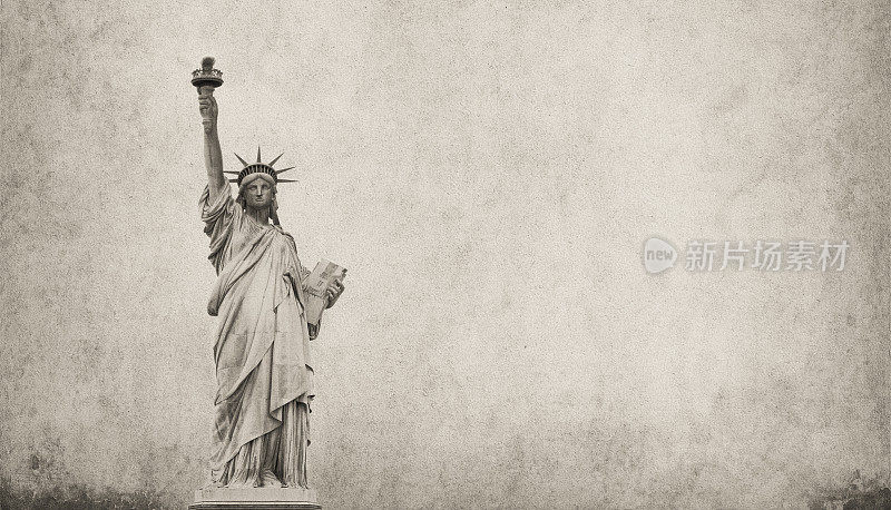 纽约自由女神像-棕褐色的复古照片