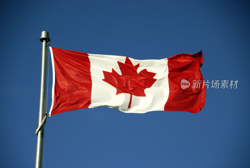 蓝天下的加拿大国旗