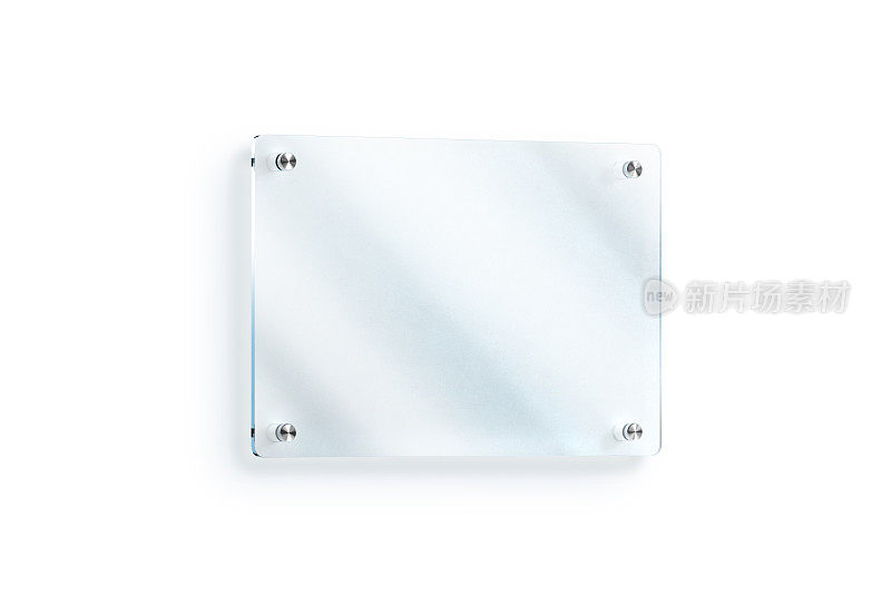 空白玻璃标识板壁挂式模型，剪切路径