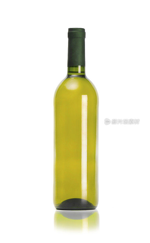 模型瓶的葡萄酒孤立在白色的背景。近距离