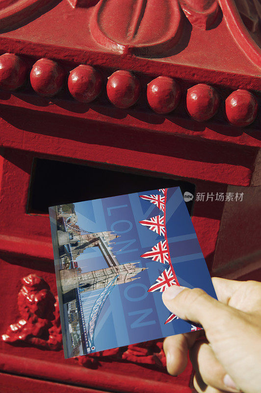 伦敦明信片传统红色英文信箱