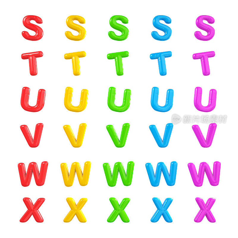 字母气球字母S-X