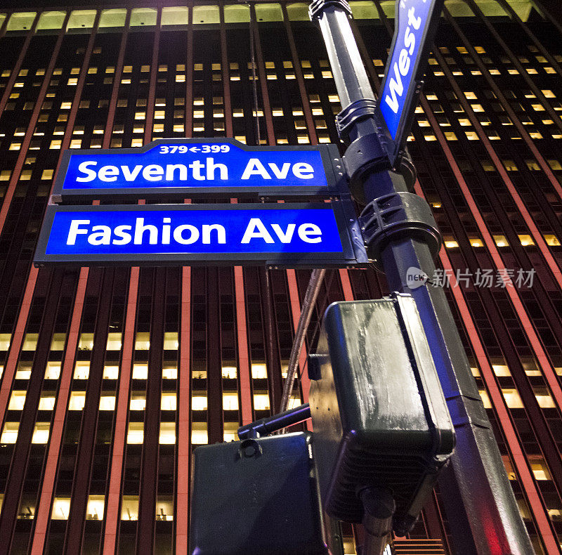 曼哈顿第七大道时尚街标志