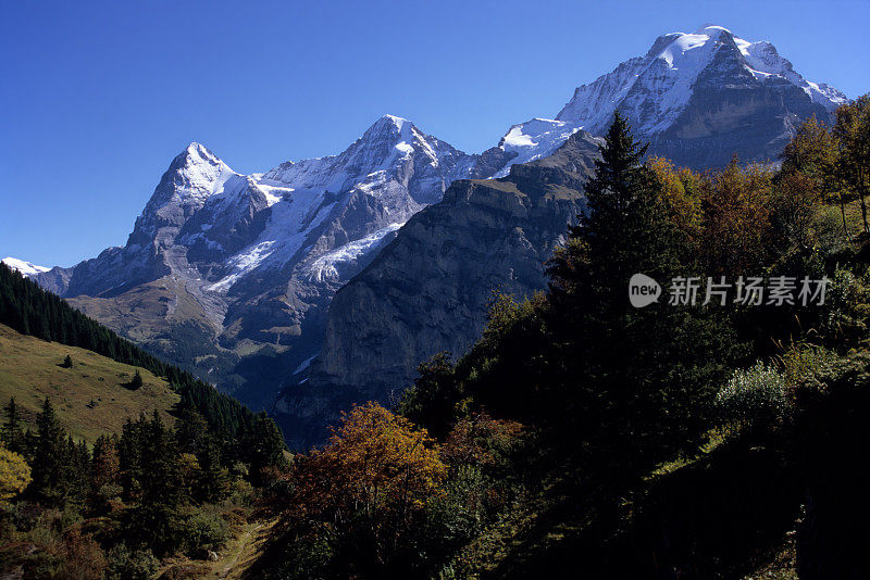 瑞士阿尔卑斯山,秋天的颜色