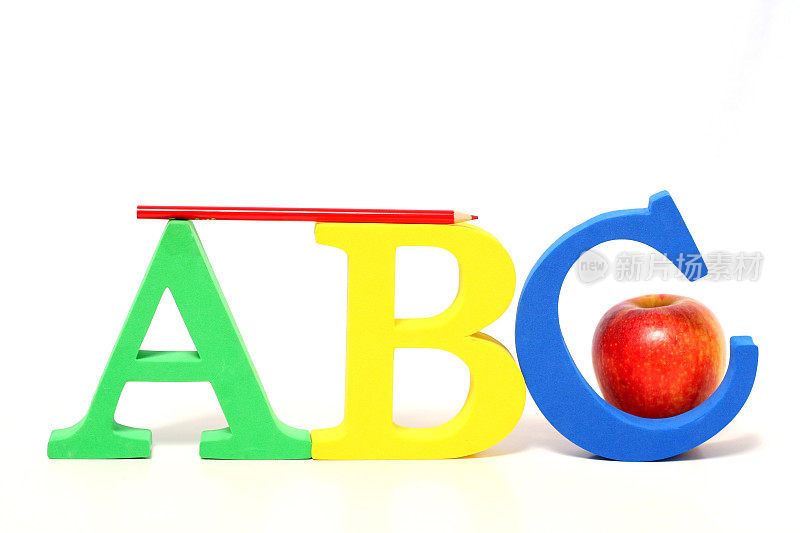 ABC字母，学校概念。
