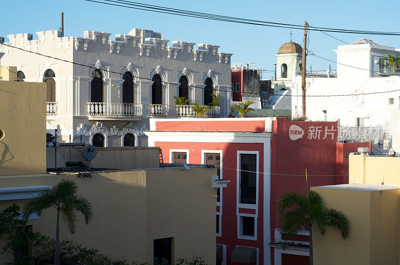 五颜六色的老圣胡安，波多黎各