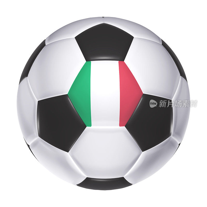 带有意大利国旗的足球